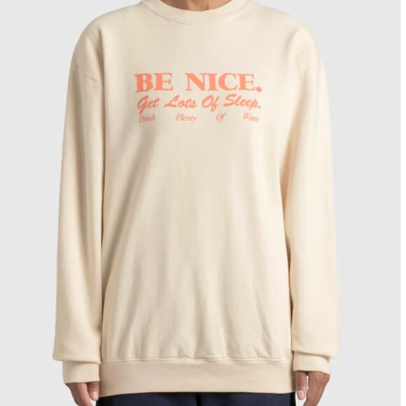 SPORTY & RICH BE NICE CREWNECK MILK/GUAVA - Picture 3 of 4
